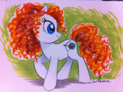 Size: 1024x765 | Tagged: safe, artist:amy mebberson, brave (movie), disney princess, merida, ponified