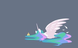 Size: 1440x900 | Tagged: safe, artist:carnifex, princess celestia, pony, g4, female, solo, tired, wallpaper