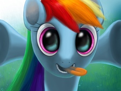 Size: 1024x768 | Tagged: safe, artist:chickentech, rainbow dash, g4, camera, close-up, tongue out