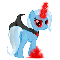 Size: 2000x2000 | Tagged: safe, artist:snowy-breeze, trixie, pony, unicorn, g4, alicorn amulet, butt, female, glowing eyes, mare, plot, simple background, smiling, solo, transparent background