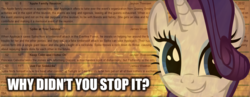 Size: 1126x439 | Tagged: safe, rarity, g4, caption, doom paul, doom rarity, image macro, text