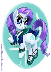 Size: 600x840 | Tagged: safe, artist:amy mebberson, rarity, g4, crossover, sailor moon (series), sailor neptune, solo