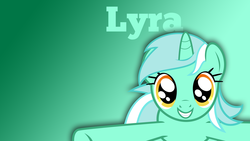 Size: 1920x1080 | Tagged: safe, artist:loboguerrero, artist:p0nies-pwn, lyra heartstrings, g4, cute, female, incoming hug, lyrabetes, solo, vector, wallpaper