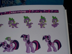 Size: 640x480 | Tagged: safe, spike, twilight sparkle, alicorn, pony, g4, official, merchandise, sticker, twilight sparkle (alicorn)