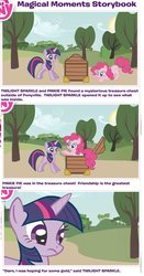 Size: 524x1000 | Tagged: source needed, useless source url, safe, pinkie pie, twilight sparkle, g4, comic, magical moments storybook, paradox, treasure chest