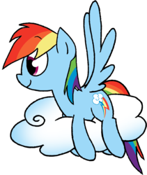 Size: 894x1058 | Tagged: safe, artist:strangiesleepy, rainbow dash, pony, g4, cloud, female, solo