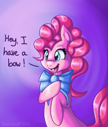 Size: 600x700 | Tagged: safe, artist:daikaluff, pinkie pie, earth pony, pony, g4, bow, female, solo