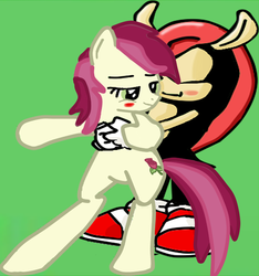 Size: 629x673 | Tagged: safe, artist:kaiamurosesei, roseluck, g4, crossover, crossover shipping, female, interspecies, male, mighty the armadillo, mightyrose, shipping, sonic the hedgehog (series), straight