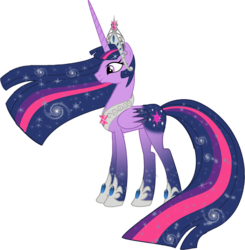 Size: 1493x1521 | Tagged: dead source, safe, artist:unicorn9927, twilight sparkle, alicorn, pony, g4, big crown thingy, ethereal mane, female, galaxy, galaxy mane, hilarious in hindsight, jewelry, mare, older twilight, regalia, simple background, solo, transparent background, twilight sparkle (alicorn), ultimate twilight