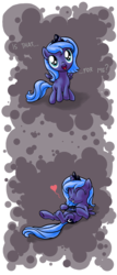 Size: 768x1800 | Tagged: dead source, safe, artist:myminiatureequine, princess luna, pony, gamer luna, g4, female, filly, heart, solo, woona