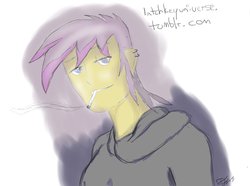 Size: 913x679 | Tagged: safe, artist:latchkeyuniverse, gilda, g4, 30 minute art challenge, humanized, piercing, smoking