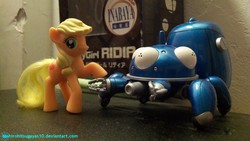 Size: 3072x1728 | Tagged: safe, artist:toshirohitsugayas10, applejack, g4, action figure, figurine, ghost in the shell, irl, photo, tachikoma