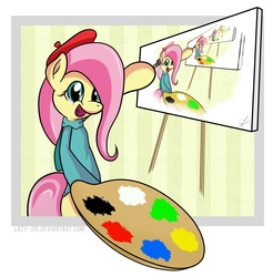 Size: 1770x1799 | Tagged: safe, artist:eugene-joe-c, fluttershy, g4, painting, recursion