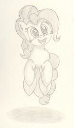 Size: 1124x1920 | Tagged: safe, artist:ramott, pinkie pie, earth pony, pony, g4, female, mare, monochrome, solo