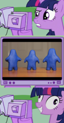 Size: 562x1078 | Tagged: safe, twilight sparkle, g4, exploitable meme, klay world, knox, meme, tv meme, twilight snapple