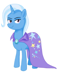 Size: 1189x1600 | Tagged: safe, artist:norvein, trixie, pony, unicorn, g4, cape, clothes, female, lidded eyes, mare, simple background, smiling, transparent background, trixie's cape, wizard