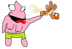 Size: 697x480 | Tagged: safe, artist:ilikepronyz, applejack, g4, 1000 hours in ms paint, male, ms paint, patrick star, spongebob squarepants, stylistic suck, wtf