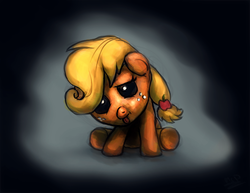 Size: 606x469 | Tagged: safe, artist:assasinmonkey, applejack, earth pony, pony, g4, baby, baby pony, babyjack, filly, foal