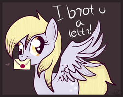 Size: 712x562 | Tagged: safe, artist:balloons504, derpy hooves, pegasus, pony, g4, female, letter, mare, solo