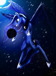 Size: 1341x1800 | Tagged: safe, artist:spiritofthwwolf, princess luna, pony, g4, female, magic, solo