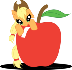 Size: 3271x3157 | Tagged: safe, artist:spiritofthwwolf, applejack, g4, apple, simple background, transparent background, vector