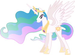 Size: 5000x3679 | Tagged: safe, artist:lextsy, princess celestia, alicorn, pony, g4, absurd resolution, female, mare, simple background, solo, spread wings, transparent background, vector, wings