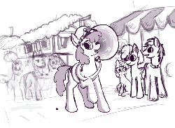 Size: 800x586 | Tagged: safe, artist:agm, berry punch, berryshine, g4, animated, female, foal, musical instrument, sketch, tuba