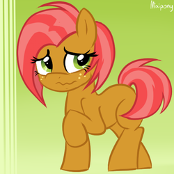 Size: 700x700 | Tagged: safe, artist:mixipony, babs seed, earth pony, pony, g4, scrunchy face