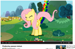 Size: 889x576 | Tagged: dead source, safe, fluttershy, pony, g4, fart, helium, implied scat, pegasus gas, wat, youtube