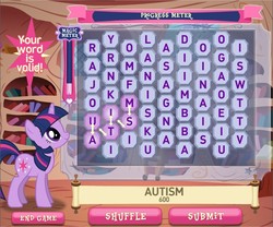 Size: 652x543 | Tagged: safe, twilight sparkle, pony, unicorn, g4, autism, female, game, mare, solo, twilight sparkle's magical mysteries, unicorn twilight