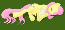 Size: 900x425 | Tagged: safe, artist:norque, angel bunny, fluttershy, g4, cute, sleeping