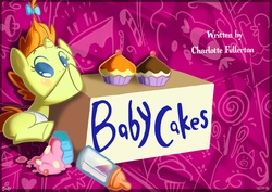 Size: 3508x2480 | Tagged: safe, artist:jowyb, pumpkin cake, baby cakes, g4, baby, bottle, cupcake, diaper, title card