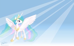 Size: 1920x1200 | Tagged: safe, artist:blackm3sh, princess celestia, pony, g4, female, solo, wallpaper