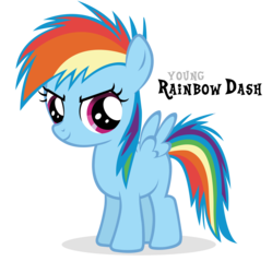 Size: 4225x4245 | Tagged: safe, artist:blackm3sh, rainbow dash, g4, absurd resolution, filly, filly rainbow dash, simple background, transparent background, vector, younger