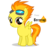 Size: 4400x4400 | Tagged: safe, artist:blackm3sh, spitfire, pegasus, pony, g4, absurd resolution, female, filly, filly spitfire, foal, goggles, looking at you, show accurate, simple background, smiling, smiling at you, solo, spread wings, transparent background, vector, wings, younger