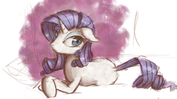 Size: 1281x722 | Tagged: safe, artist:zestyoranges, rarity, pony, g4, female, sketch, solo