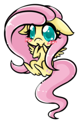 Size: 1000x1488 | Tagged: safe, artist:lucyhikarikitsune, fluttershy, pony, g4, blushing, chibi, female, solo