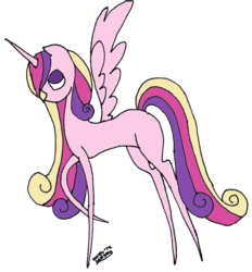 Size: 900x970 | Tagged: safe, artist:toppops, princess cadance, pony, g4, female, pointy ponies, solo