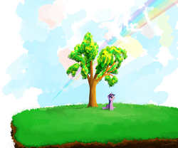 Size: 5000x4161 | Tagged: safe, artist:sharpieboss, rainbow dash, twilight sparkle, g4, absurd resolution, rainbow, tree