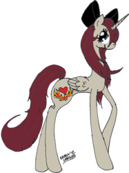 Size: 500x668 | Tagged: safe, artist:toppops, oc, oc only, alicorn, pony, alicorn oc, bow