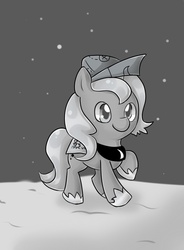 Size: 564x768 | Tagged: safe, artist:pegasisters82, princess luna, pony, g4, female, monochrome, solo, woona, young