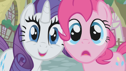 Size: 1280x720 | Tagged: safe, screencap, pinkie pie, rarity, g4