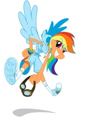 Size: 2400x3450 | Tagged: safe, artist:rockingquix, rainbow dash, human, g4, converse, female, goggles, humanized, shoes, skinny, solo, thin, winged humanization