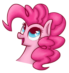 Size: 936x1000 | Tagged: safe, artist:ruby-hooves, pinkie pie, earth pony, pony, g4, bust, female, portrait, simple background, solo