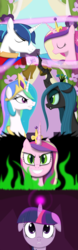 Size: 1000x3200 | Tagged: safe, artist:r-c-h, princess cadance, princess celestia, queen chrysalis, shining armor, twilight sparkle, a canterlot wedding, g4, my little pony: friendship is magic