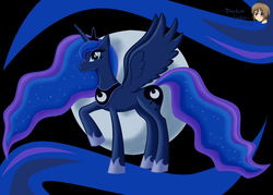 Size: 4200x3000 | Tagged: safe, artist:darkengales, princess luna, alicorn, pony, g4, female, moon, raised hoof, solo