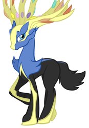 Size: 746x1071 | Tagged: safe, artist:veskler, xerneas, pokémon, pokémon x and y, ponified