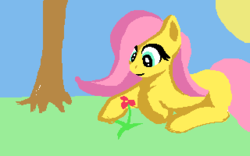 Size: 320x200 | Tagged: safe, artist:friendlyfirefox, fluttershy, pony, g4, female, flower, solo