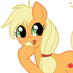 Size: 256x256 | Tagged: safe, artist:lulubell, applejack, earth pony, pony, g4, cider, cropped, female, simple background, solo, tongue out, transparent background