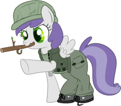 Size: 525x461 | Tagged: safe, artist:lulubell, tornado bolt, g4, clothes, filly, military, simple background, transparent background, uniform